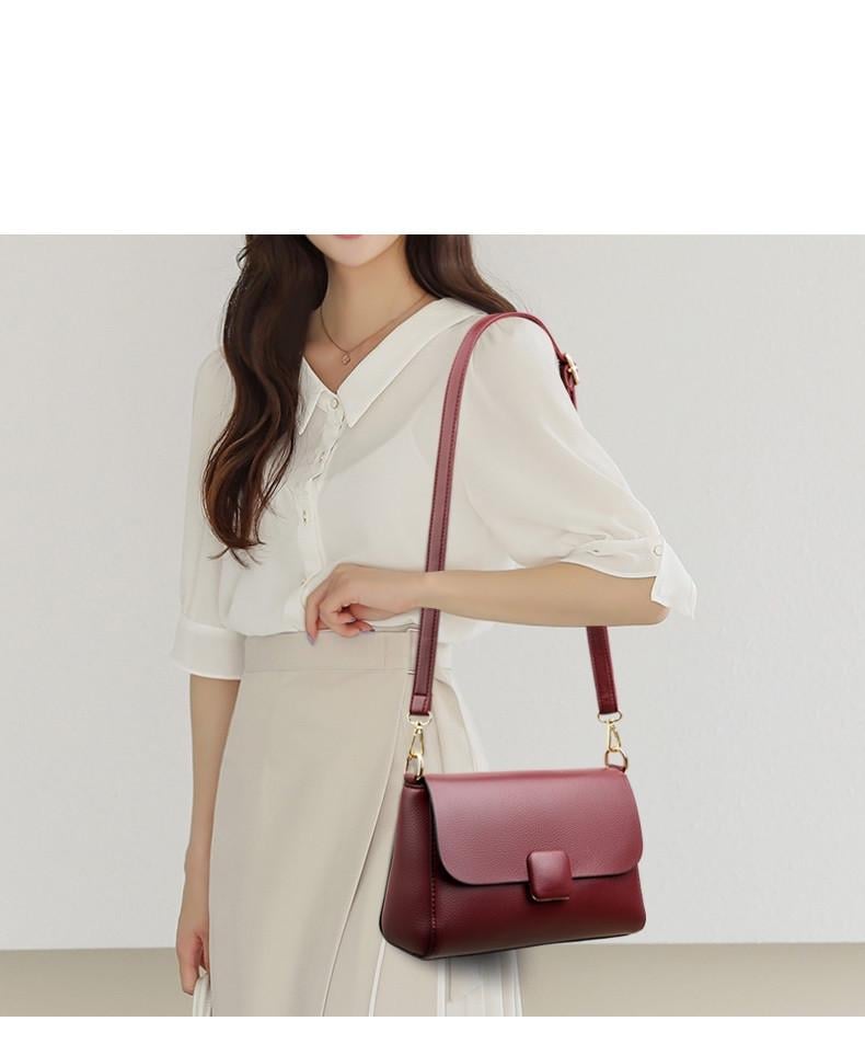 Жіноча сумка з натуральної шкіри Темно-Червоний (2757513335)