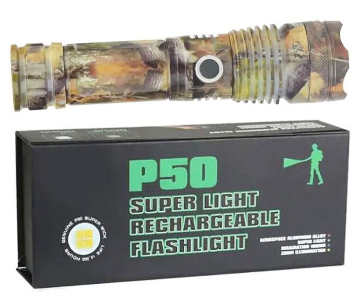 Фонарь ручной аккумуляторный RB-263 противоударный с zoom P50 18650/3хAAA Micro-USB Зеленый (1992197467)