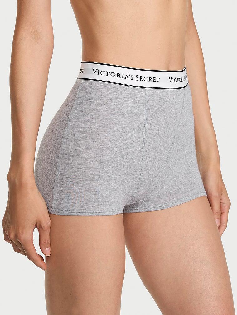 Трусики женские Victoria's Secret Logo Cotton High-Waist Boyshort XL Серый (221548495527)