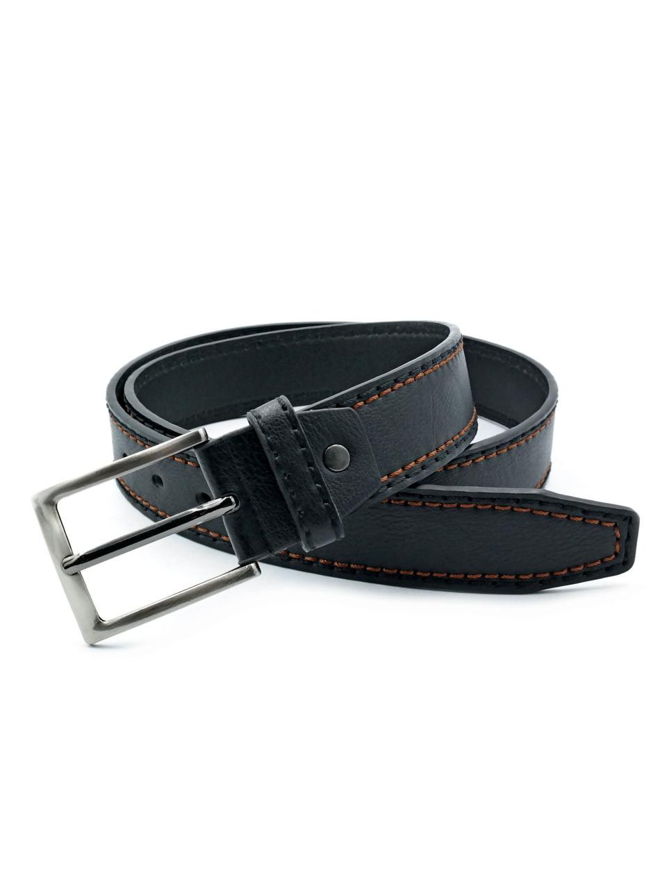 Ремень мужской Weatro из экокожи 3,8х115 см Черный (nwkz-38mm-ua-026)
