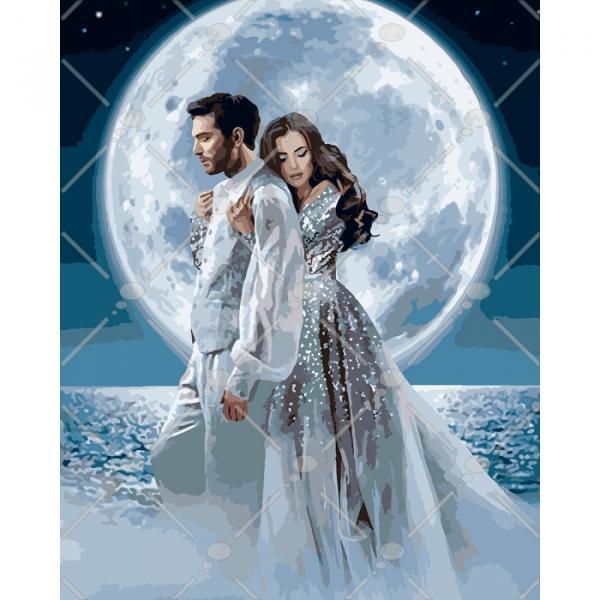 Картина по номерам Идейка Любовь Под лунным сиянием 40х50 см в термопакете (KHO4552)
