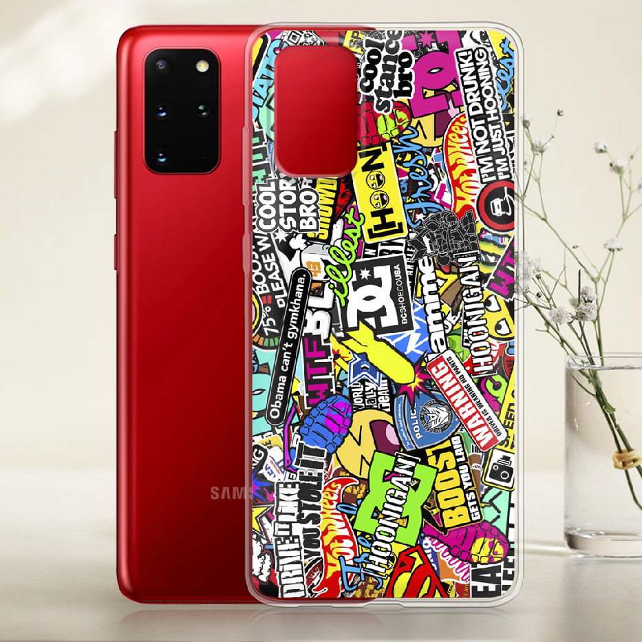 Чохол Boxface Samsung G985 Galaxy S20 Plus Multicolored Inscriptions Прозорий силікон (38875-up880-38874) - фото 2