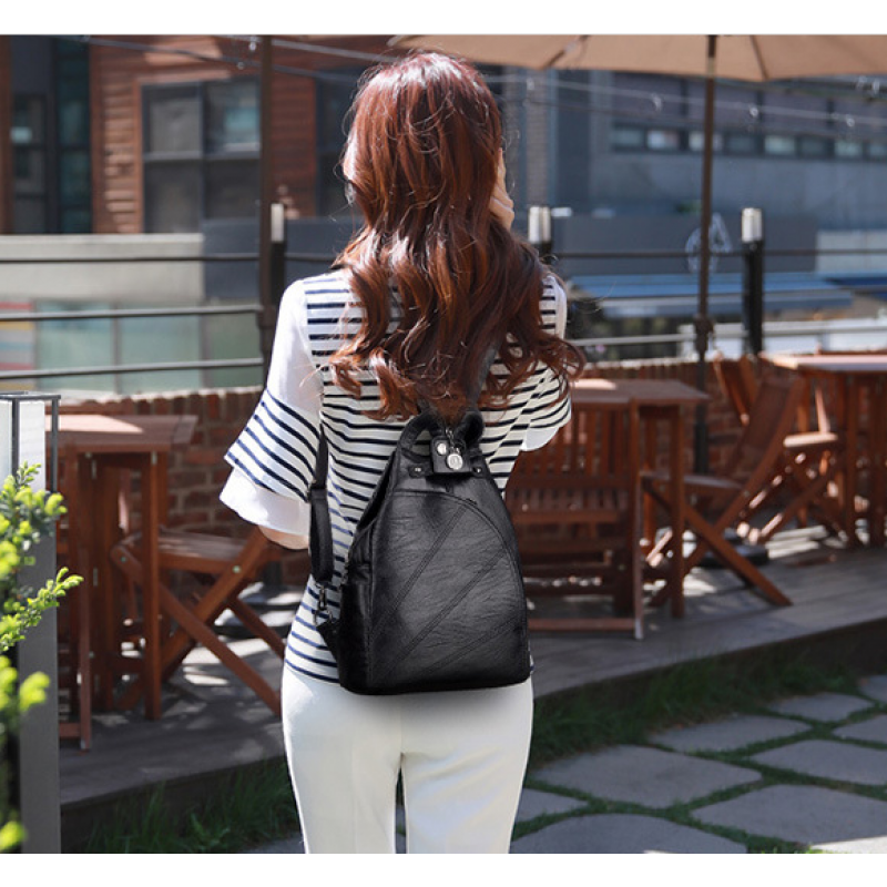 Рюкзак для міста стильний 30х27х12 см Чорний (604) - фото 3 Рюкзак для міста стильний 30х27х12 см Чорний (604) - фото 3