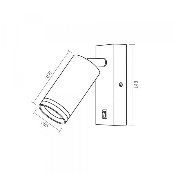Світильник Videx під лампу GU10 настінний з кнопкою Чорний (SPF05E) - фото 4 Світильник Videx під лампу GU10 настінний з кнопкою Чорний (SPF05E) - фото 4