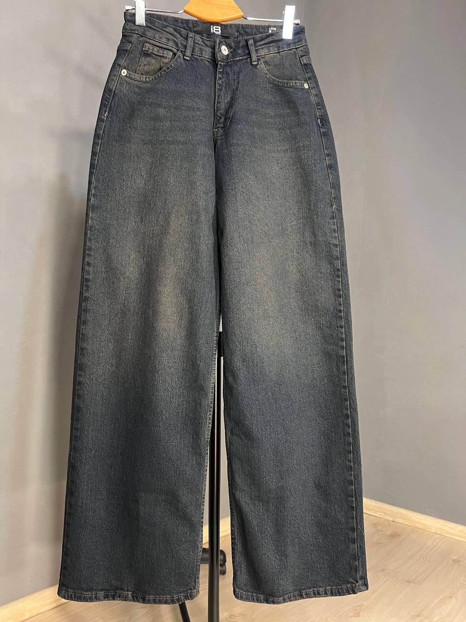 Джинсы женские I8 55516 Baggy Straight fit палаццо ровные от бедра р. 25 Синий с коричневым (2707) - фото 8