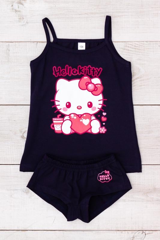 Комплект дитячої білизни для дівчаток топ і труси Носи Своє з малюнком 122 см Темно-синій (6345-036-33)