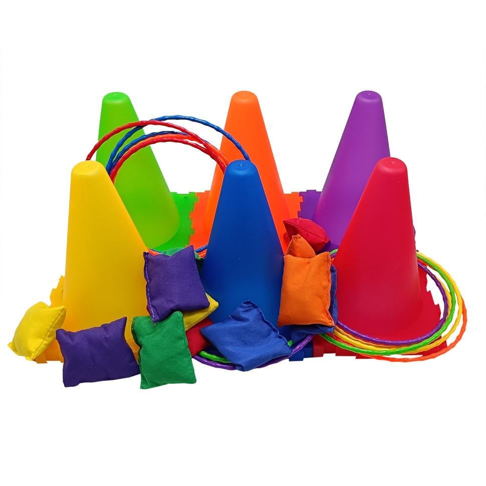 Дитячий ігровий набір Конуси 2888-16B 3в1 6 конусів/12 кілець/12 мішечків для метання (26130797)
