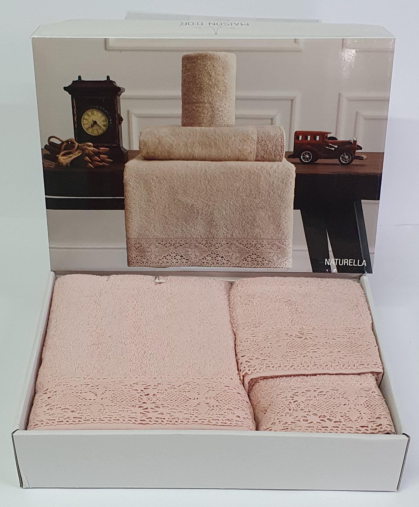 Набір рушників Maison D'or 3 шт. Naturella Rosa (03MD14NABC03) - фото 1 Набір рушників Maison D'or 3 шт. Naturella Rosa (03MD14NABC03) - фото 1