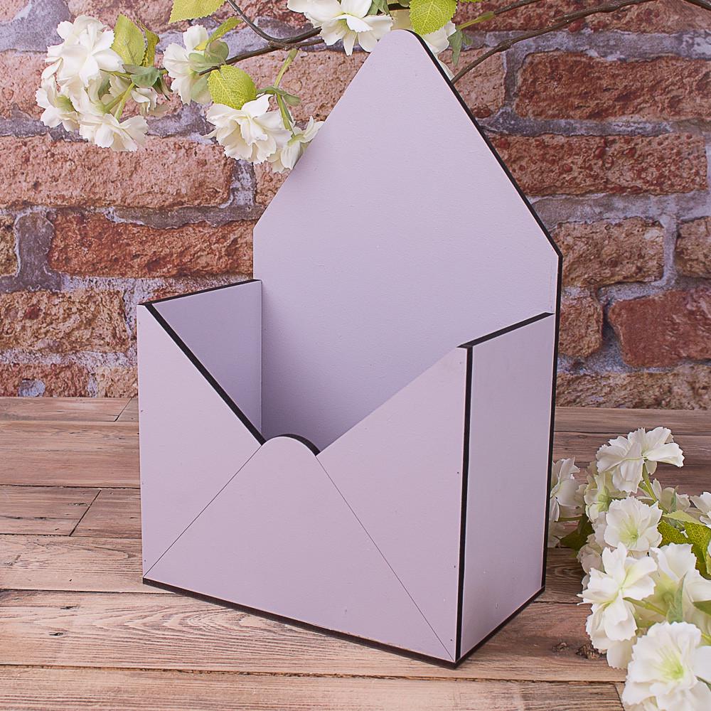 Кашпо для цветов Почтовый конверт 31х20х10 см дерево Фиолетовый (4539-5)