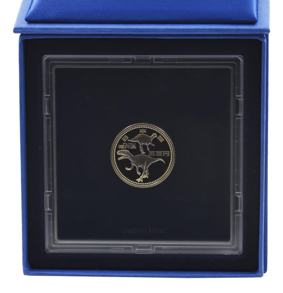 Коллекционная монета Япония 500 иен 2010 биметалл Proof Префектуры Фукуи в сувенирной упаковке (М21338)