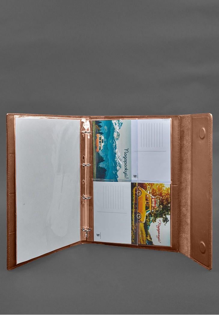 Папка шкіряна для документів сімейна А4 на сегрегаторі з файлами Світло-коричневий (A-028628) - фото 6 Папка шкіряна для документів сімейна А4 на сегрегаторі з файлами Світло-коричневий (A-028628) - фото 6