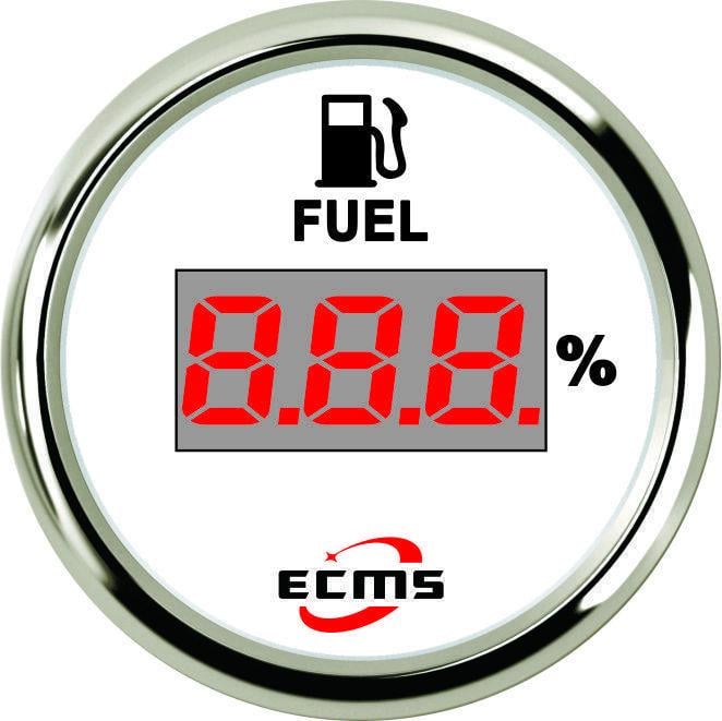 Універсальний цифровий датчик палива/рідини Ecms 52 мм опір 33-240 Ом 12V Білий (1504250929)
