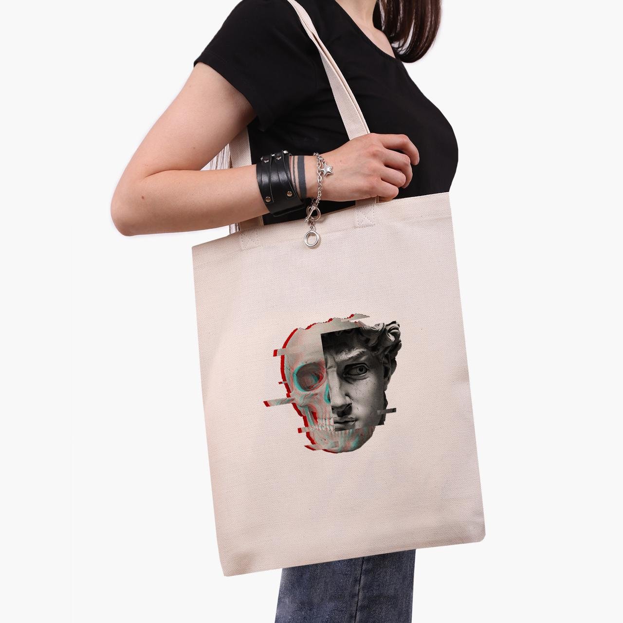 Еко сумка шоппер Ренесанс Давид 41x35 см Бежевий (9227-1585-WT)