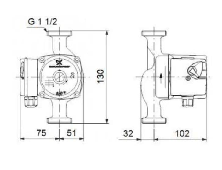 Насос циркуляційний Grundfos UPS 25-60 130 мм - фото 5