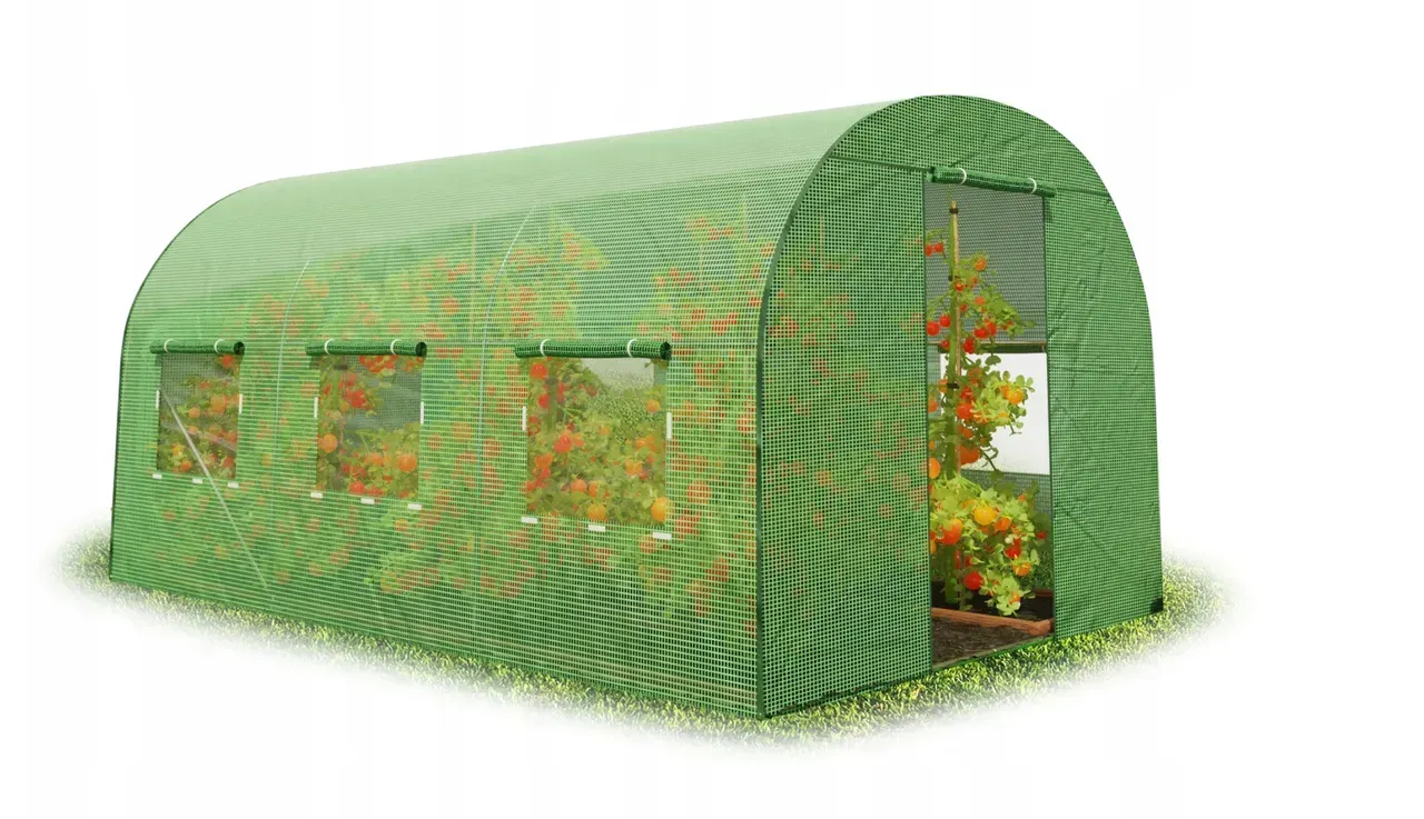 Теплиця садова Plonos з вікнами з армованою плівкою 6 м2 Зелений (PМ0021) - фото 5