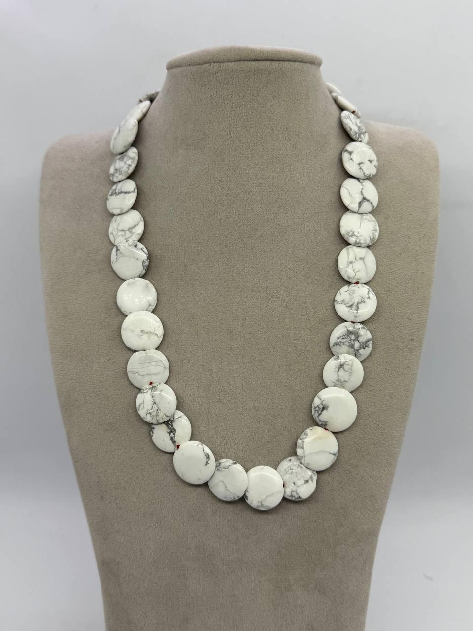 Бусы из говлита 15x3 мм 45 см Белый (13017)