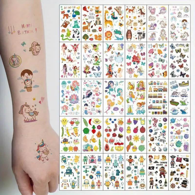 Дитячі тимчасові тату для дітей 30 шт. 9,5х5,5 см (tattoo-kids-mini-set-30) - фото 2