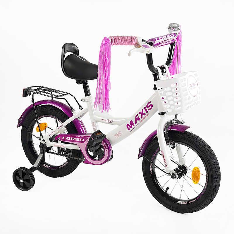 Велосипед детский Corso Maxis ручной тормоз звонок 14" Pink (161774)
