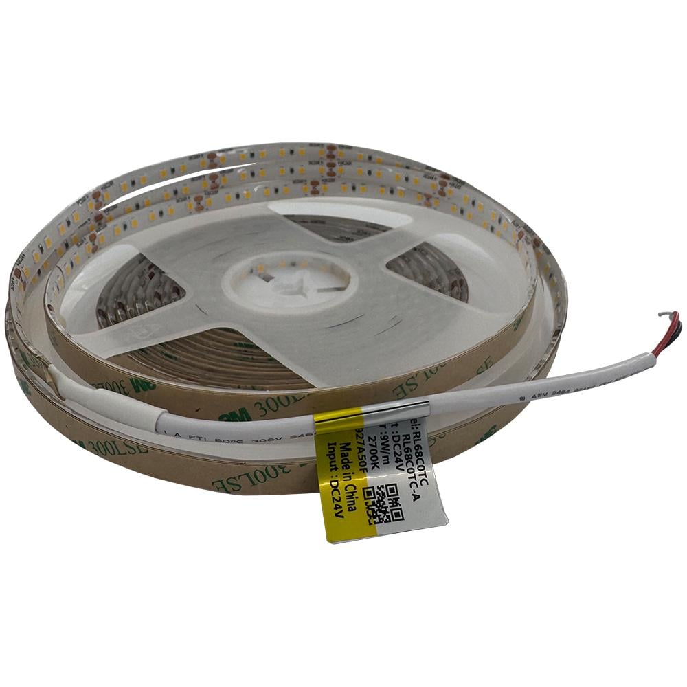 Светодиодная лента 2835-120-IP54-WW-8-24 RL68C0TC-А 2700K CRI90 (16919)