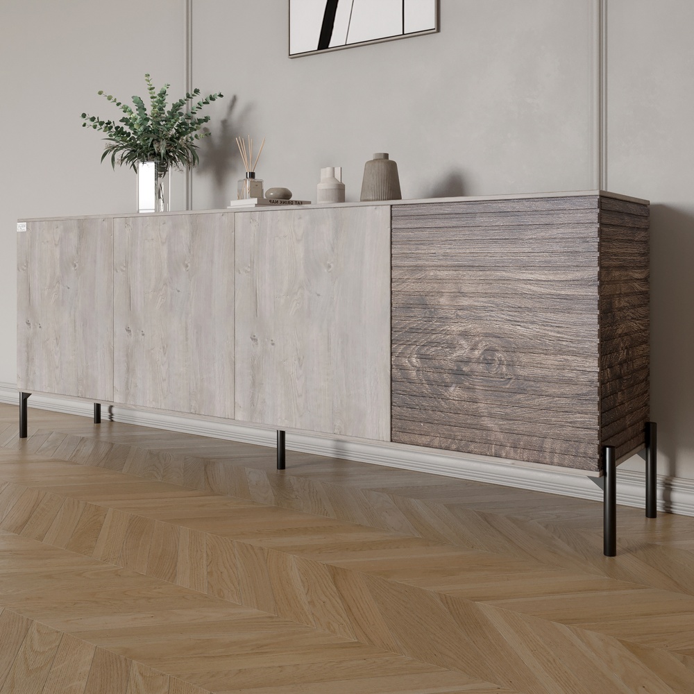 Комод Lion Грей 204x38x76,5 см Шварцвальд/Дерево (LION-042510)