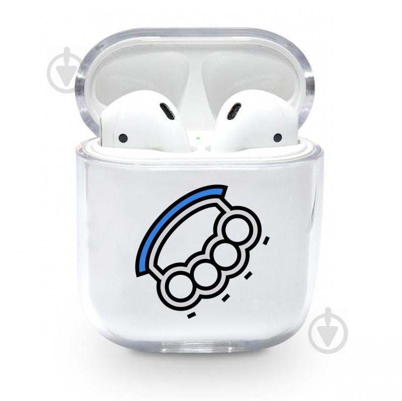 Прозрачный силиконовый чехол Apple AirPods с рисунком - Кастет (KAP1214)