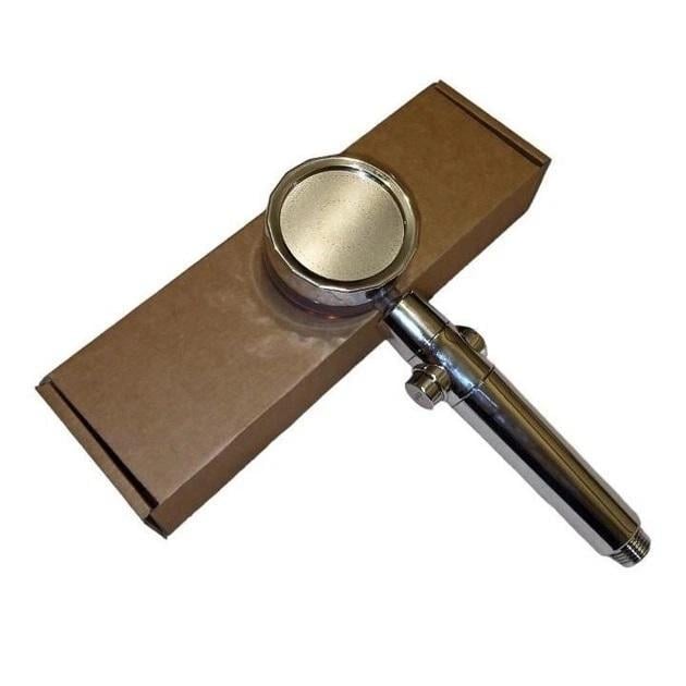 Лейка душевая турбо с фильтром и вентилятором 3 режима струи усиленное давление 26х7,8 см Серебристый (3637777T)