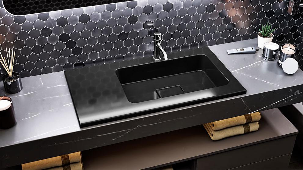 Умивальник накладний Status Vega Low 80 L Black (686) - фото 8