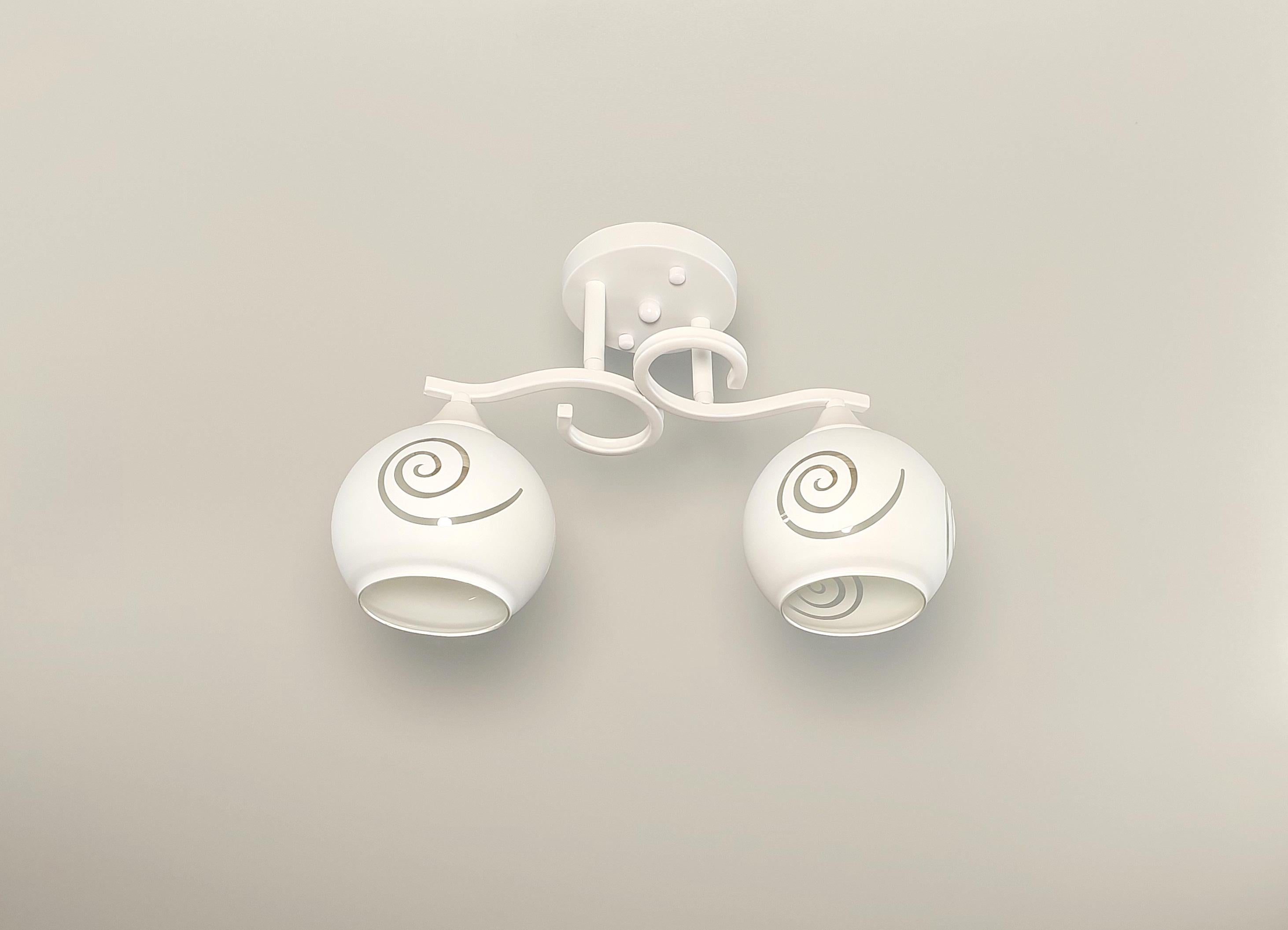 Люстра потолочная 6088/2 на 2 плафона Белый (23183276)