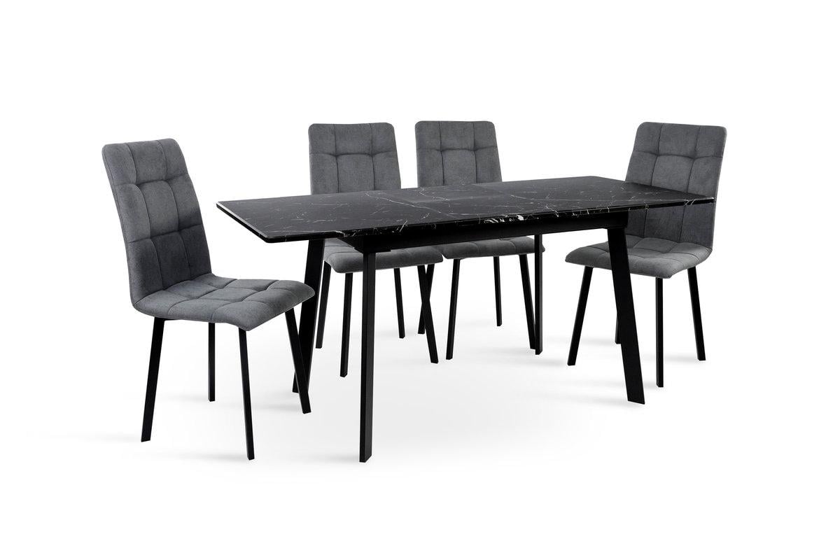 Обеденный стол Мікс Меблі Этна 1200х750 мм Черный/Мрамор черный (25402933) - фото 4
