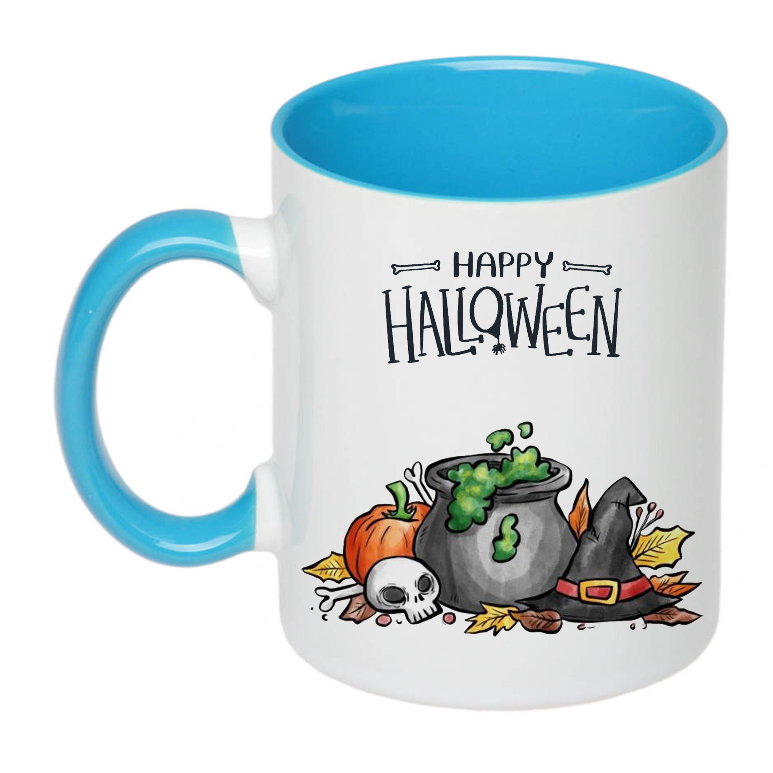 Чашка з друком Happy Helloween №3 330 мл Блакитний (20998) - фото 1 Чашка з друком Happy Helloween №3 330 мл Блакитний (20998) - фото 1