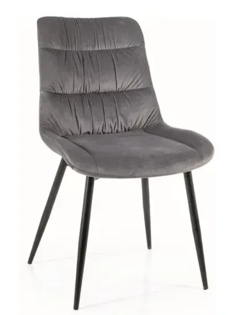 Стул кухонный Signal Meble LOU велюр bluvel 14 Черный/Серый (LOUVCSZ)