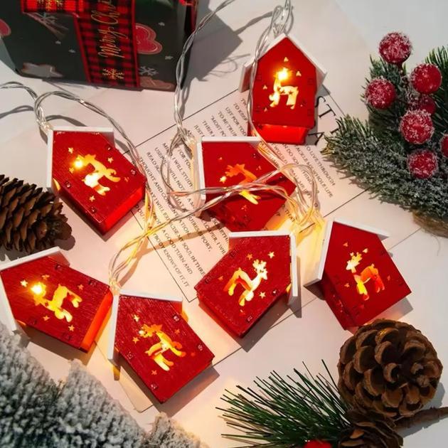 Гірлянда Будиночки з оленями USB 3 м 20 LED тепле Білий світло (2797443765) - фото 4 Гірлянда Будиночки з оленями USB 3 м 20 LED тепле Білий світло (2797443765) - фото 4