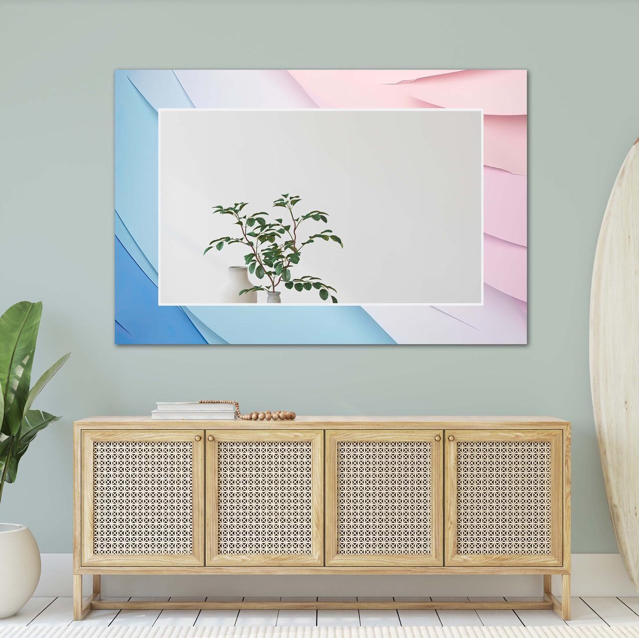 Зеркало на стену NovellaPrint с рисунком волны прямоугольное 90х60 см (2017.6) Зеркало на стену NovellaPrint с рисунком волны прямоугольное 90х60 см (2017.6)