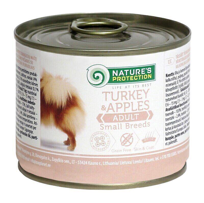 Корм вологий для собак Nature'sProtection Small Breeds Turkey&Apples 200 г