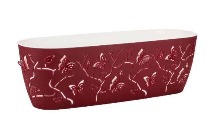 Кашпо вазон для цветов пластиковый с 3D эффектом 47х16х15 см 7,3 л (20069)