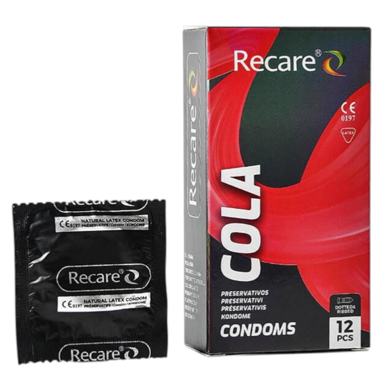 Презервативы Recare Cola Dotted Ribbed с пузырьками ребрами и ароматом круга 12 шт. (2929678590)