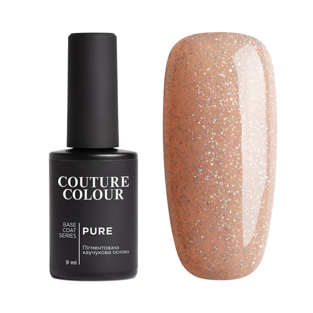 База камуфлююча каучукова для гель-лаку Couture Colour Pure Base Coat 9 мл 10 Рожевий нюд з шиммером (4823123007710)