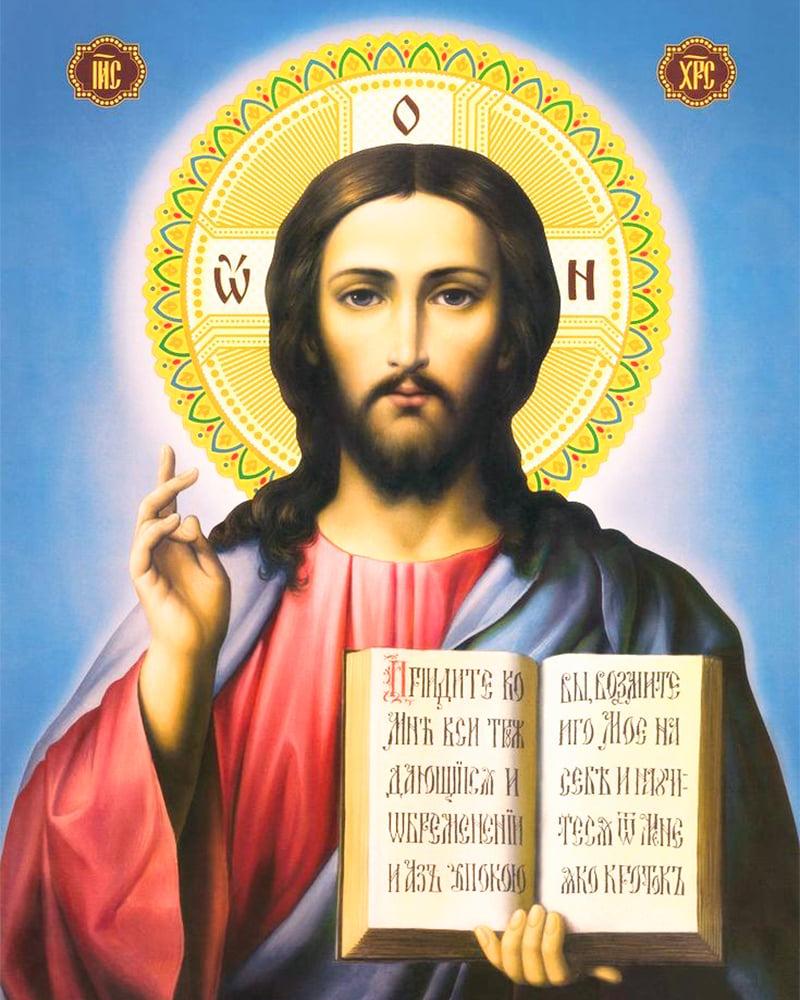 Алмазная мозаика на подрамнике SHLab Икона Иисус SHR-GLE71386 Полная Выкладка 40x50 см (40109)