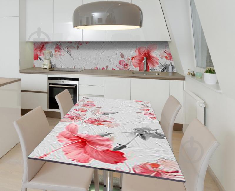 Наклейка 3Д виниловая на стол Zatarga «Чистые помыслы гибискуса» 600х1200 мм (Z184451st)