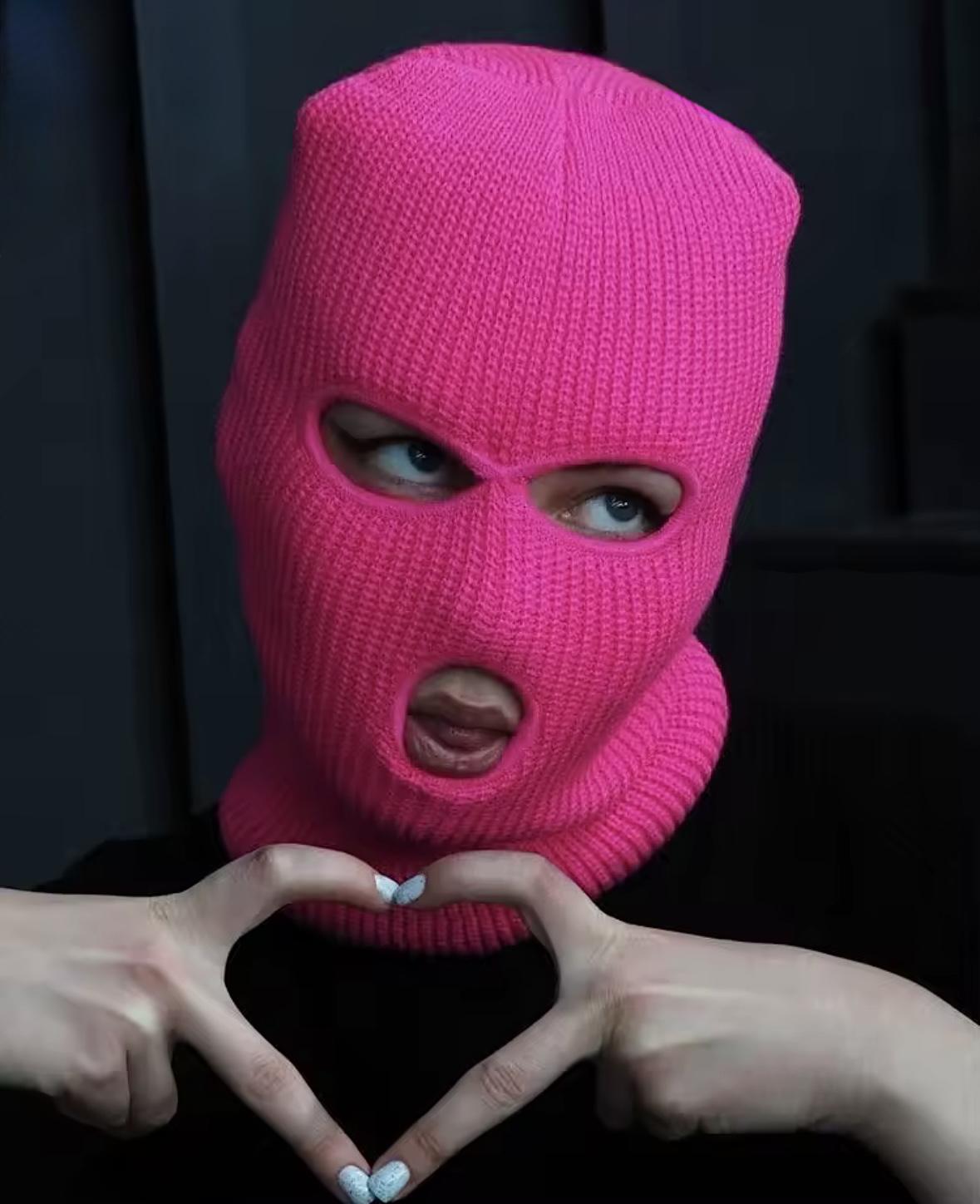 Балаклава-шапка 2в1 унісекс Рожевий - фото 2