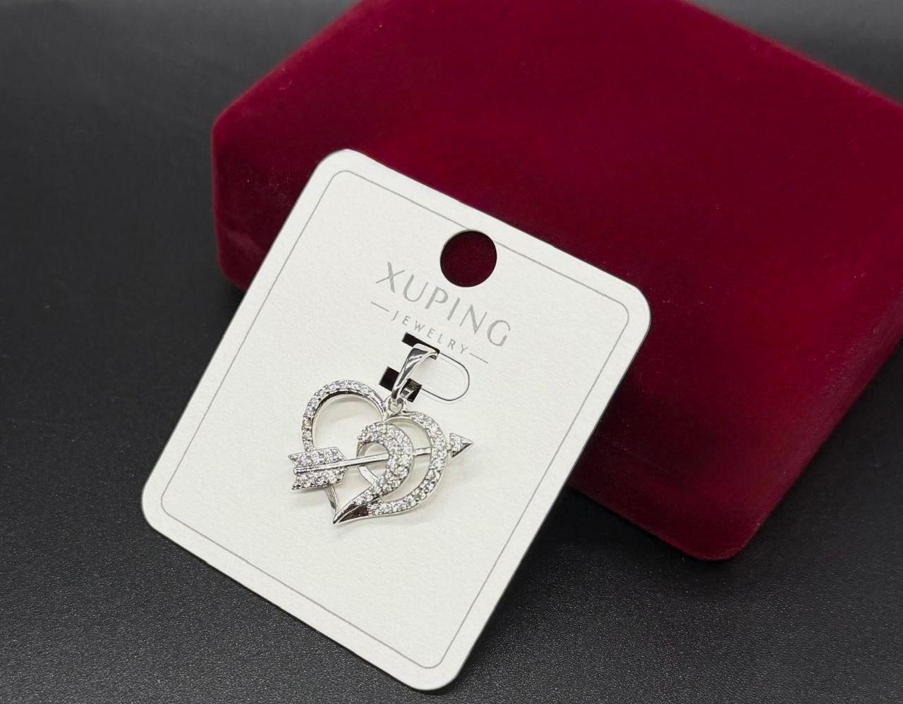 Кулон женский Xuping Сердце со стрелой и камешками из медицинского золота (2904563051)