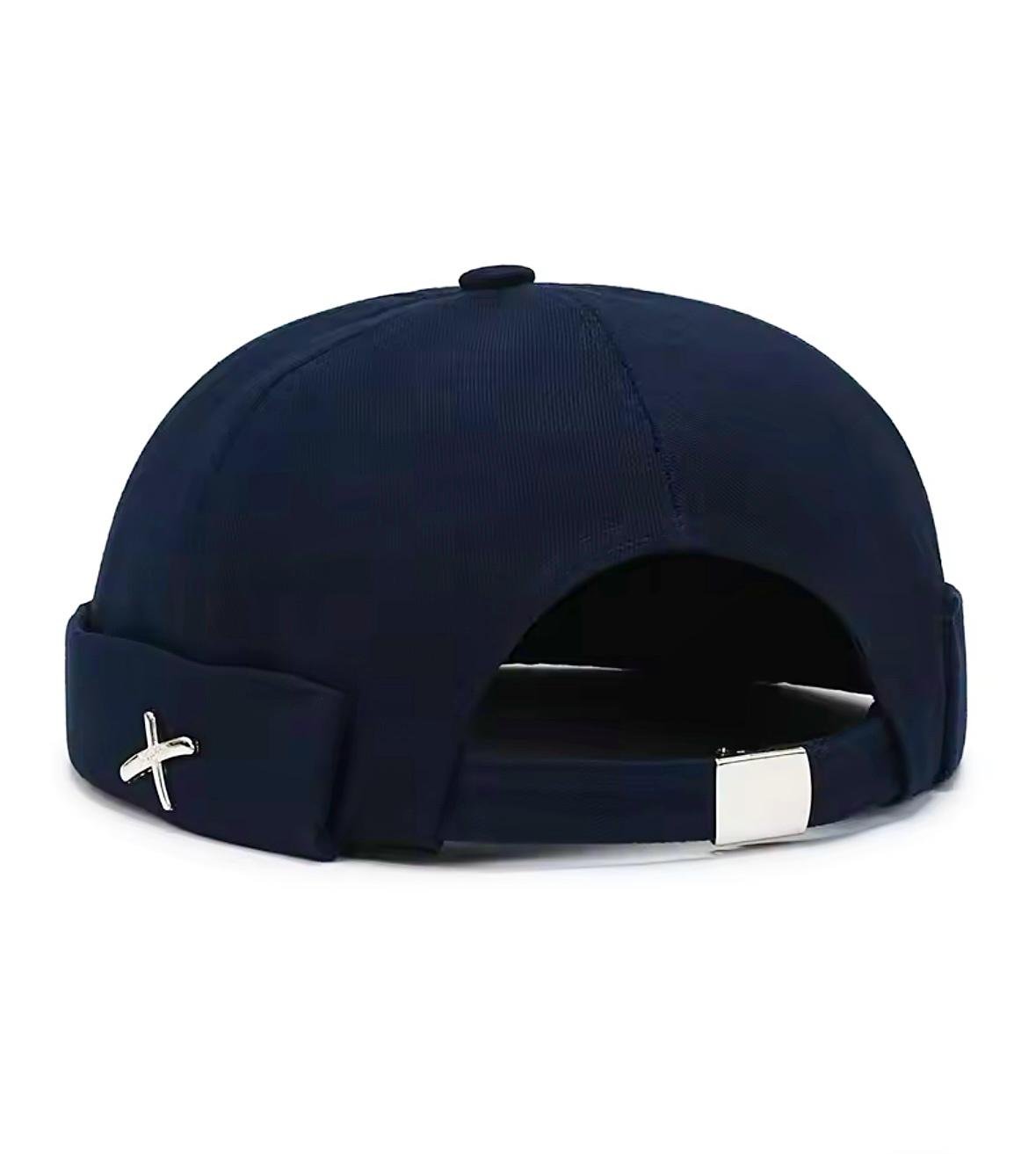 Кепка докер Wuke логотип крестик мини бени без козырька унисекс one size Темно-синий