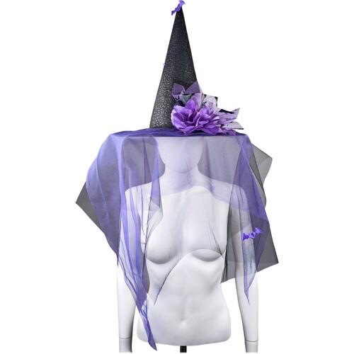 Колпак Ведьмочка с розой SETA Decor 18-990BLK-VT