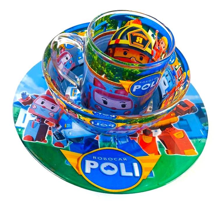 Набір дитячого скляного посуду Робокар Полі (472874-Prob)
