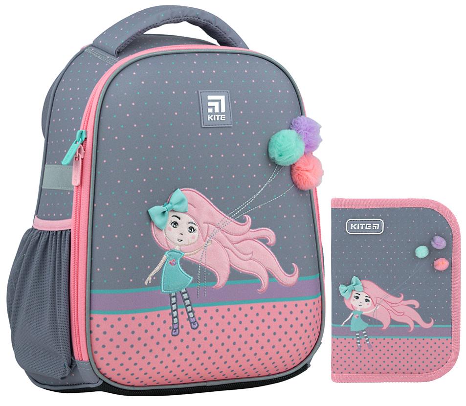Набор школьный рюкзак Kite EducationPretty Girl каркасный и пенал (202166)