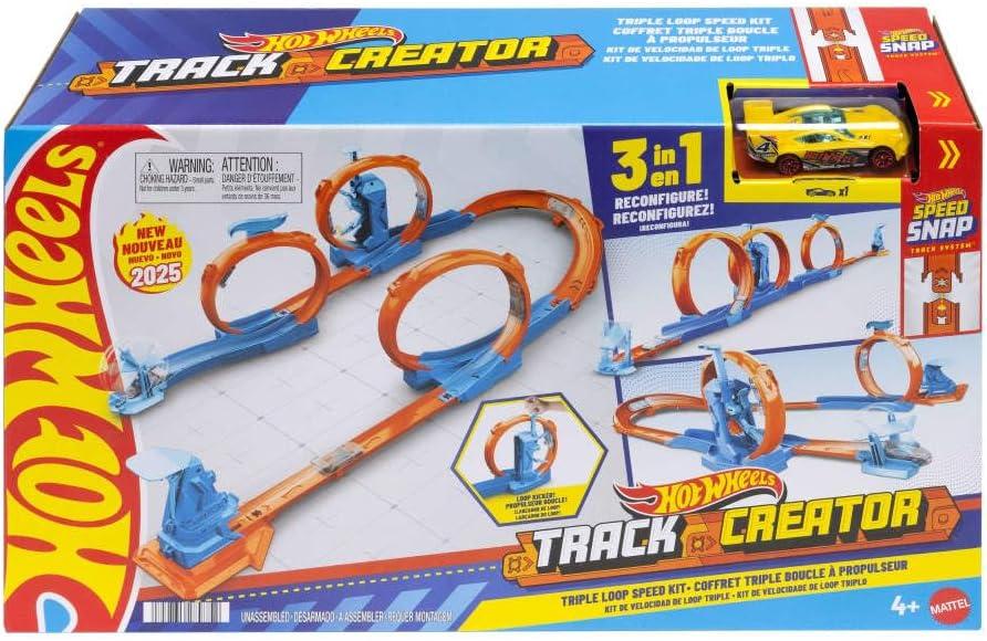 Трек Hot Wheels Track creator Triple Loop Speed Kit Тройная петля (JDW39)