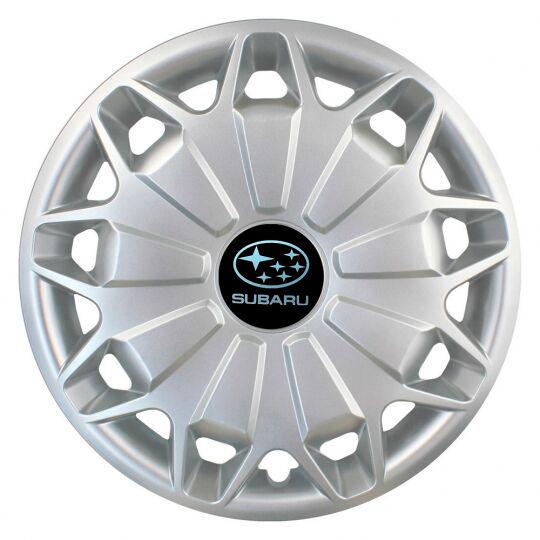 Автомобильные колпаки SKS 338 R15 с логотипом Subaru 4 шт. Серебристый