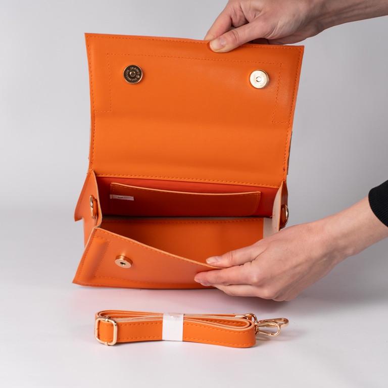 Сумка женская XENIA № 17-24 кросс-боди из гладкой экокожи Оранжевый - фото 2 Сумка женская XENIA № 17-24 кросс-боди из гладкой экокожи Оранжевый - фото 2