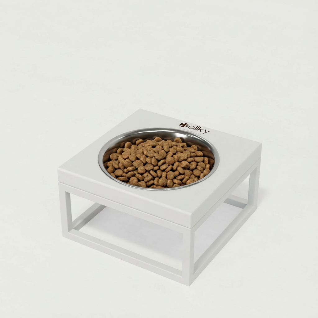 Миска на подставке для кошек и маленьких собак Hollky Base Solo S 0,45 л (S-18187-WHWH) - фото 1 Миска на подставке для кошек и маленьких собак Hollky Base Solo S 0,45 л (S-18187-WHWH) - фото 1