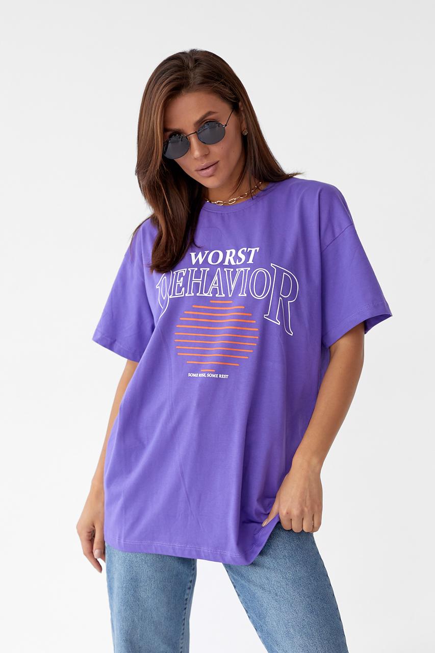 Футболка женская oversize M Фиолетовый (9541808)